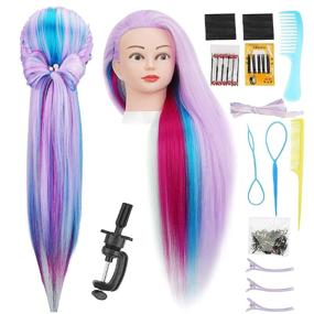 img 4 attached to Cosmetology Mannequin Synthetic Hairstyles Hairdressing