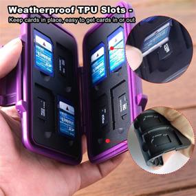 img 3 attached to Honsky Waterproof Purple SD Card Holder Case for SD, Micro SD, SDHC, SDXC - Buy Now!