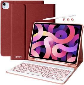 img 4 attached to 🔌 iPad Pro 11 Inch Keyboard Case 2021 & iPad Air 4th Gen Case- Wireless Backlit BT Keyboard & Pencil Holder