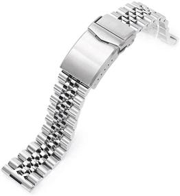img 4 attached to Jubilee Stainless Steel Bracelet with Straight V-Clasp