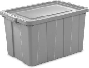 img 2 attached to 📦 Pack of 4 Sterilite 16796A04 Storage Totes, 30 Gallon Capacity, Cement Lid and Base