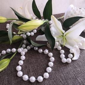 img 3 attached to 💎 Roll of 14mm Faux Crystal Beads with Large Pearls for Beautiful Wedding Decor