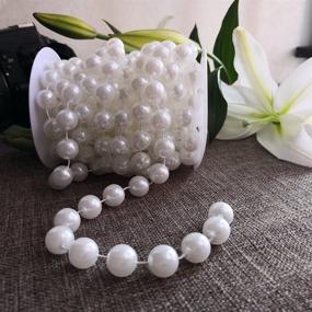 img 2 attached to 💎 Roll of 14mm Faux Crystal Beads with Large Pearls for Beautiful Wedding Decor