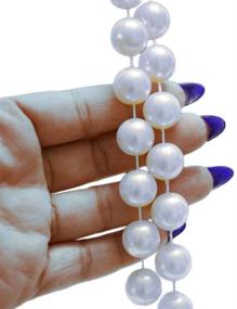 img 4 attached to 💎 Roll of 14mm Faux Crystal Beads with Large Pearls for Beautiful Wedding Decor