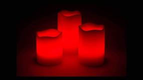 img 1 attached to 🕯️ EGI - Set of 3 Flickering Flameless Red Candles with Remote Control and Timer - Romantic LED Candles - Created with Genuine Wax