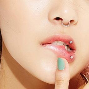 img 1 attached to 👃 Stylish 316L Stainless Steel L-Shaped Nose Rings: 20g Screw Bone Shaped Nose Studs for Women and Men