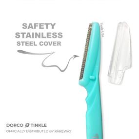 img 2 attached to 🪒 Dorco Tinkle Eyebrow Razor: Ultimate Hair Trimmer, Facial Shaver, and Dermaplaning Tool - 6 Razors, Safety Cover Included! Perfect Holiday Stocking Stuffer