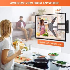 img 2 attached to 📺 Perlegear Full Motion TV Wall Mount: Swivel, Articulating Arm, Fits 23-55 Inch LED LCD Flat Curved TVs, Max VESA 400x400mm, Supports Up to 88lbs