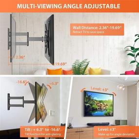 img 3 attached to 📺 Perlegear Full Motion TV Wall Mount: Swivel, Articulating Arm, Fits 23-55 Inch LED LCD Flat Curved TVs, Max VESA 400x400mm, Supports Up to 88lbs