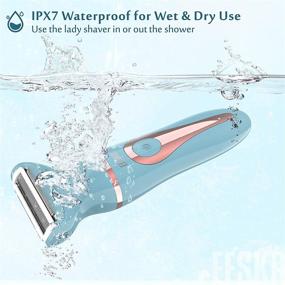 img 1 attached to 💙 EESKA Electric Razor for Women - 2-in-1 Shaver and Bikini Trimmer for Face, Legs, Underarms - Portable Wet and Dry Body Hair Removal Device - IPX7 Waterproof, Type C USB Rechargeable - Blue