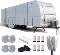 🚐 fruno 300d travel trailer rv cover for winter snow - windproof & anti-uv with jack cover and 4 tire covers (30'-33') logo
