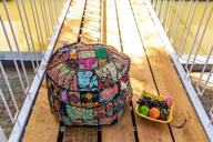 🪑 cotton patchwork vintage boho embroidered bean bag pouf cover - ottoman kids stool decorative chair - boho home décor (14x22 inches, cover only) logo
