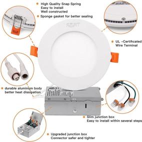 img 3 attached to FORT 4 Pack 4 Inch Led Recessed Light 4000K Cool White With Junction Box