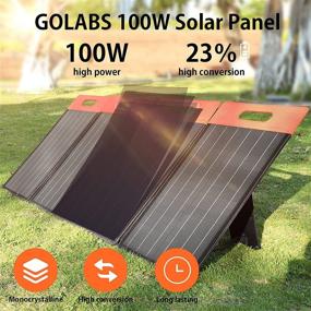 img 3 attached to 🔋 Efficient GOLABS 100W Portable Solar Panel: Foldable Kickstand for Power Station Outdoor Solar Generator, Monocrystalline Charger with Type C/DC/QC 3.0 USB Ports for Laptop/Mobile Phone/Tablet