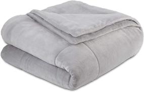 img 3 attached to 🛏️ Vellux 1B07185 Plushlux Filled Blanket, Full/Queen Size 86x86, Light Gray - Luxurious Comfort for All Seasons