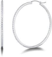 👑 fancime white gold plated 925 sterling silver hoop earrings – aaaaa inside-out cz cubic zirconia shining medium/large big hoop earrings – dainty luxury look fine jewelry for women & girls – available in sizes 25mm and 50mm logo