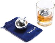 🥃 large 5.5 cm bonbon whiskey stones - reusable stainless steel metal, scotch, vodka, wine ice chiller rocks gift set. cubes for chilling, won't dilute your favorite drink. логотип