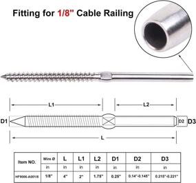 img 1 attached to 🔩 CKE Upgraded 72 Pack Swage Lag Screws for 1/8" Cable Railing – T316 Stainless Steel Stair Deck Railing Wood Post with Horizontal Vertical Balusters (36 Pairs)