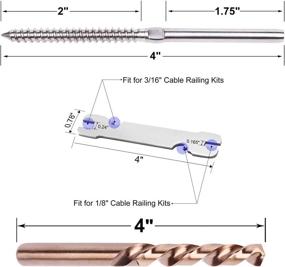 img 2 attached to 🔩 CKE Upgraded 72 Pack Swage Lag Screws for 1/8" Cable Railing – T316 Stainless Steel Stair Deck Railing Wood Post with Horizontal Vertical Balusters (36 Pairs)