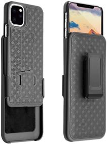 img 3 attached to 📱 Fingic iPhone 11 Pro Max Case - Slim Belt Clip Holster Combo Shell with Kickstand - Rugged Protective Cover in Black