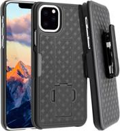 📱 fingic iphone 11 pro max case - slim belt clip holster combo shell with kickstand - rugged protective cover in black logo