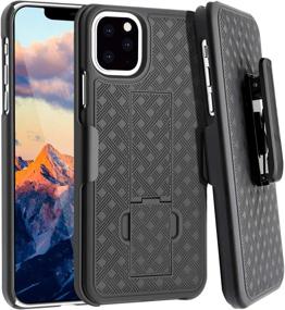 img 4 attached to 📱 Fingic iPhone 11 Pro Max Case - Slim Belt Clip Holster Combo Shell with Kickstand - Rugged Protective Cover in Black