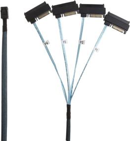 img 1 attached to 🔌 CableCreation 1M Internal Mini SAS SFF-8643 to (4) 29pin SFF-8482 Connectors with SAS 15pin Power Port: High-Quality Cable for Enhanced Data Transfer!