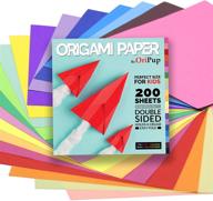 🎨 oripup premium origami paper double sided - 200 origami sheets for crafts - 20 colors, 6x6 inch colorful square paper for kids, adults and beginners logo