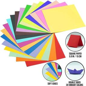 img 3 attached to 🎨 Oripup Premium Origami Paper Double Sided - 200 Origami Sheets for Crafts - 20 Colors, 6x6 inch Colorful Square Paper for Kids, Adults and Beginners