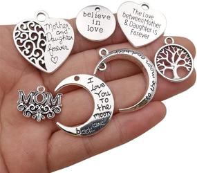 img 2 attached to Family Mom Words Charm Collection - 32 PCS Heart Moon Love Words Mother's Day Charms Pendants for Jewelry Making Crafting Findings - DIY Necklace Bracelet Earrings Accessory (M283)