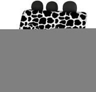 jeocody black white cow print car seat covers rear backrest cover rear bottom bench cover set of 4 seat protector for most cars sedan suv logo
