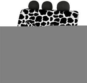 img 4 attached to JEOCODY Black White Cow Print Car Seat Covers Rear Backrest Cover Rear Bottom Bench Cover Set Of 4 Seat Protector For Most Cars Sedan SUV