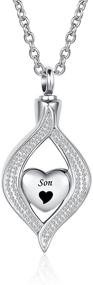 img 4 attached to 💎 Luxurious Glittering Teardrop Crystal Cremation Urn Necklace for Human & Pet Ashes - Heartfelt Memorial Keepsake Pendant Jewelry