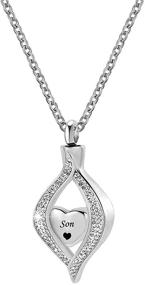 img 2 attached to 💎 Luxurious Glittering Teardrop Crystal Cremation Urn Necklace for Human & Pet Ashes - Heartfelt Memorial Keepsake Pendant Jewelry