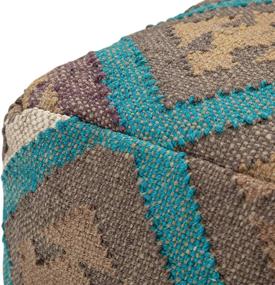 img 2 attached to 🛋️ Multi-Color Kilim Upholstered Ada Square Pouf: Ideal Footstool for Living Room, Bedroom, and Kids Room – Transitional & Modern Design