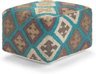 🛋️ multi-color kilim upholstered ada square pouf: ideal footstool for living room, bedroom, and kids room – transitional & modern design logo