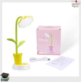 img 2 attached to Vimbo Creative Rechargeable Kids Desk Lamp - LED Dimmable Bedside Lamp with Eye Protection, Touch Sensor, Pen Holder (Yellow)