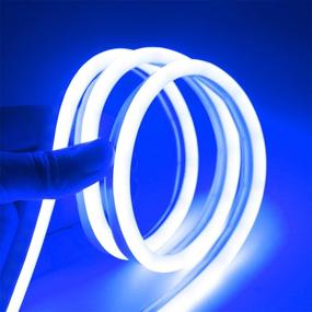 img 4 attached to 🔵 LanM Epoch Neon LED Strip Light - 3.3ft/1m Blue Waterproof Flexible Neon Light Strip for Indoor Outdoor Decor - 120 SMD2835 LEDs, DC Power Adaptor included