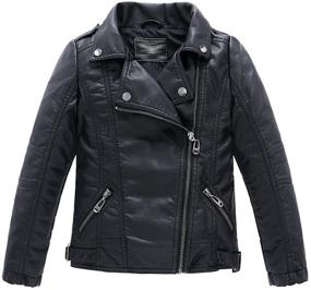 img 4 attached to 🧥 LJYH Boys' Collar Motorcycle Leather Clothing: Trendy Jackets & Coats for Children