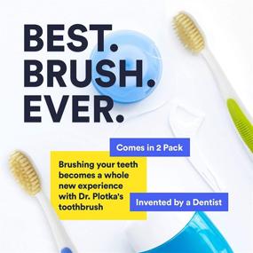 img 3 attached to 🦷 MOUTHWATCHERS - Adult Manual Toothbrushes - 2 Count - Floss Bristle Silver - Designed by Dr. Plotka's for Effective Dental Cleaning