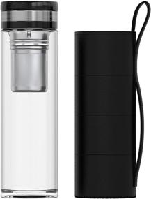 img 4 attached to ELDR Supply 17 oz Tea Infuser Glass Water Bottle - Stylish, Insulated & Leak-Resistant