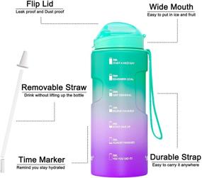 img 3 attached to BOTINDO Large 75oz Motivational Water Bottle: Stay Hydrated with Time Marker & Straw, Ideal for Fitness, Gym, Camping & Outdoor Sports