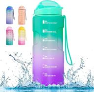 botindo large 75oz motivational water bottle: stay hydrated with time marker & straw, ideal for fitness, gym, camping & outdoor sports logo