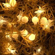 🎄 2021 upgraded star string christmas lights for christmas decorations - ideal for christmas tree placement - warm white led ball light, 40 leds 20ft with 4 modes - fairy lights логотип