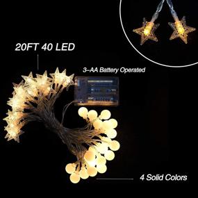 img 3 attached to 🎄 2021 Upgraded Star String Christmas Lights for Christmas Decorations - Ideal for Christmas Tree Placement - Warm White LED Ball Light, 40 LEDs 20FT with 4 Modes - Fairy Lights