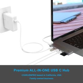 img 1 attached to 🔌 CharJenPro USB C Hub for MacBook Pro & Air 2020 (M1), 2019, 2018 - 100W Power, HDMI 4K, USB 3.0, SD Card Reader, MacBar USBC Adapter