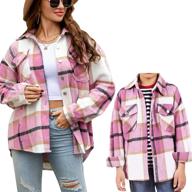 👩 cozy family womens shacket jacket: stylish flannel girls' clothing must-have logo