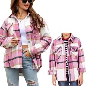 img 4 attached to 👩 Cozy Family Womens Shacket Jacket: Stylish Flannel Girls' Clothing Must-Have