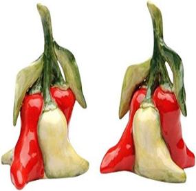 img 1 attached to 🌶️ CG 10231 Chili Pepper Bunch: Salt & Pepper Shakers with Stem & Leaves