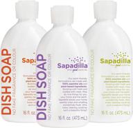 🧼 sapadilla liquid dish soap variety pack: rosemary + peppermint, grapefruit + bergamot, sweet lavender + lime - 16oz logo